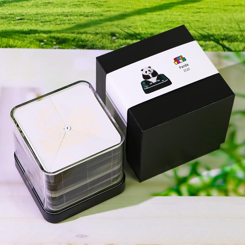 MACTANO 3D Art Calendar 2026, Creative Time Piece Calendar Panda Memo Pad Rip Away Paper Carving DIY Sticky Note - Image 4